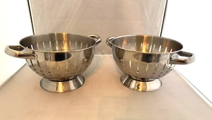 2 Vintage einzigartige Metallsieb/Sieb 11 1/2" Griff zu Griff - Bild 1 von 7