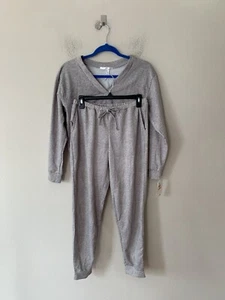 FLORA NIKROOZ Sz S Tabitha Printed Lont Sleeves V-Neck French Terry Pajama Set - Picture 1 of 8