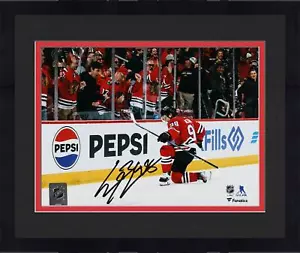 Framed Connor Bedard Chicago Blackhawks Signed 8x10 Red Jersey Celebration Photo - Picture 1 of 1