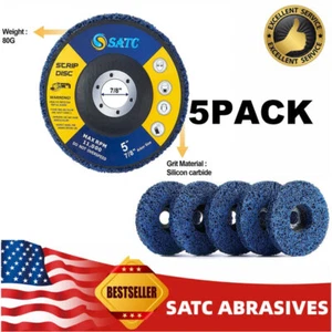 5 Pack 5''x7/8" Paint Rust Removal Clean For Grinder New Poly Strip Disc Wheel - Picture 1 of 11