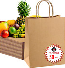 57 Lb Large Kraft Paper Grocery Bags with Handles - 50 Count, 12 X 17 X 7 - Dura