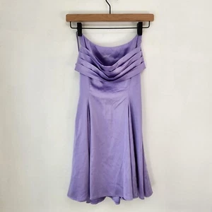 Sexy Vestido Lucy in the Sky Drapeado Línea A Mini Satinado Púrpura Cóctel Para Mujer XS - Imagen 1 de 6