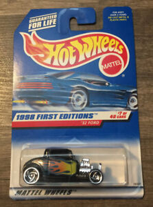 1998 Vintage Hot Wheels #636 First Editions 7/40 32 FORD Black w/RZR Sp Malaysia