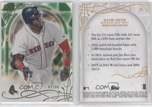 2015 Topps Tribute Green /99 David Ortiz #33 HOF