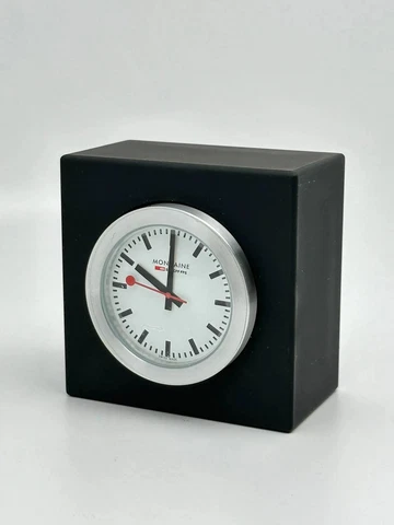 Mondaine Black Case Analog Quartz Shelf Square Desk Clock A660.30318.84SBB Cover