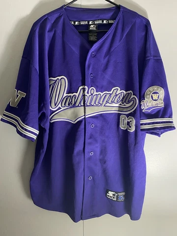 Vintage Washington Huskies Starter Baseball Sewn Jersey Embroidered Patch 03' XL Cover