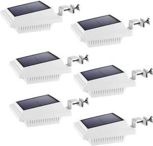 2/6PCS 25LEDs Solar Powered Lights for Fence Roof Gutter Yard Roof Wall Lamp - Picture 1 of 13