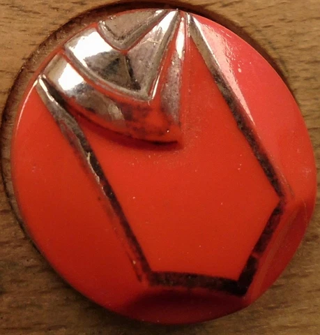 3/4 Orange (missing shank) Glass Button 221:8 Cover