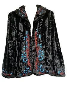 Terry LEWIS Classic Luxuries Tiger MILLS Black Faux Fur JACKE Neu mit Etikett - Bild 1 von 9