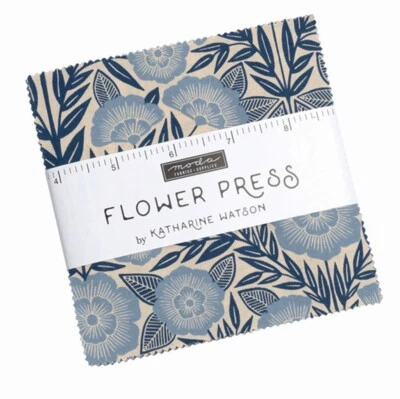 Charm Pack "Flower Press"  Blumen Patchwork Stoff Moda, 42 Scraps à 12,7cm - Bild 1 von 3