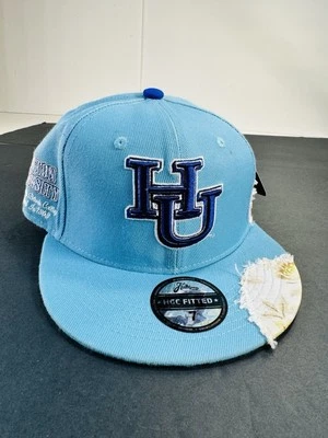Gorra Hampton University Para Hombres 7 Ajustada Gorra Deshilachada Bisonte Orgullo Azul NUEVA RARA Foto 1 de 4