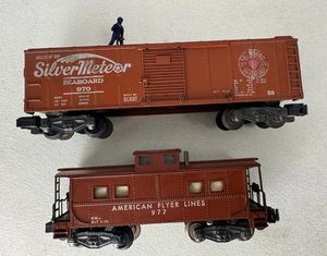 (2) American Flyer calibre S 970 PLATA METEORITO Brakeman Box / 977 Brakeman Caboose - Imagen 1 de 7