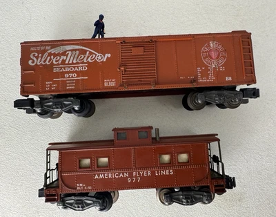 (2) American Flyer S Gauge 970 SILVER METEOR Brakeman Box / 977 Brakeman Caboose - Image 1 of 4