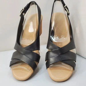 UGG Wedge Sandals Size 8.5 New  Black  - Picture 1 of 14