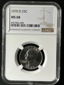 1970-D 25C Washington Quarter Dollar NGC MS68 6967826-005 - Picture 1 of 2