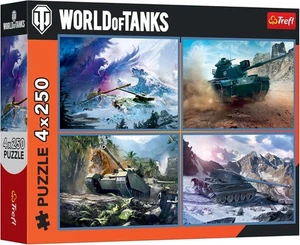 Trefl Jigsaw Puzzle 4x250 Pieces World of Tanks: The Great Tank Battle - Picture 1 of 5