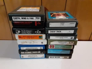 15 Untested 8 Track Tapes ZZ Top, Mountain, Cheap Trick, Beach Boys - Foto 1 di 14