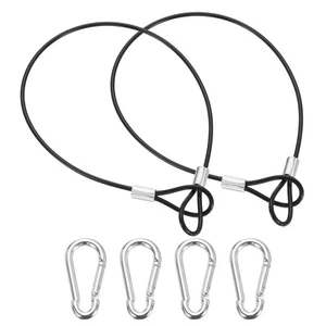 Cerradura de cable de seguridad de 12 pulgadas, 2 piezas cable de seguridad de acero inoxidable 304 negro - Imagen 1 de 7