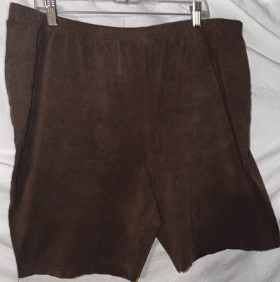 Woman Within 3X Brown Pull-On Shorts Plus Size Elastic Waist Casual - Image 1 of 3
