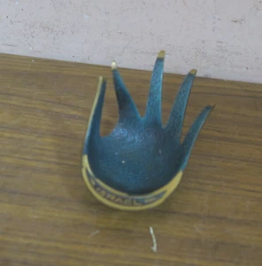 Vintage Israel Judaica Verdigris Hand Hamsa Bowl 2.5" x 4" Walter Bosse Style - Picture 1 of 4