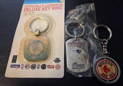 3-Boston Sports Keychains Boston Red Sox / Boston Celtics / N.E. Patriots - Image 1 of 4