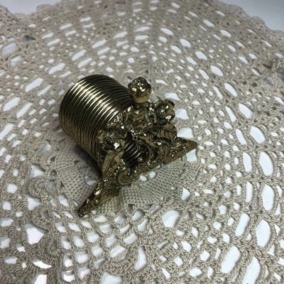 Vintage Mementos Cherub Ornate Brass Regency Style Letter Holder Coil - Image 1 of 4