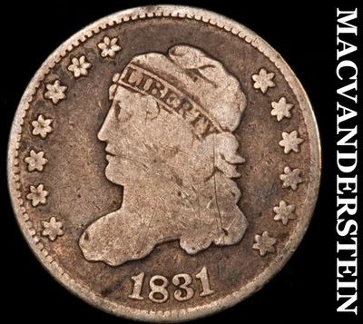 Media moneda de diez centavos busto tapado 1831 - escaso muy bueno + semi llave mejor fecha #F9342 Foto 1 de 2