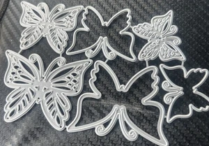 Scrapbooking Decorativo Metallo Taglio Artigianato Goffratura Fustelle Farfalla 6pz - Foto 1 di 4