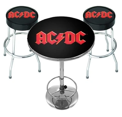AC/DC - Juego de mesa de bar con logotipo 2 x taburetes de bar - Bolsa - ROCK SAX - H500z Foto 1 de 2