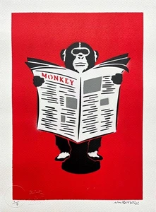 BANKSY/NOT BANKSY - Monkey Business 1/5 - Original spray paint, certificate - Picture 1 of 5