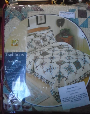 Стеганое одеяло American Traditions Prairie Home Twin размер W/One Sham новое нераспакованное - Изображение 1 из 4