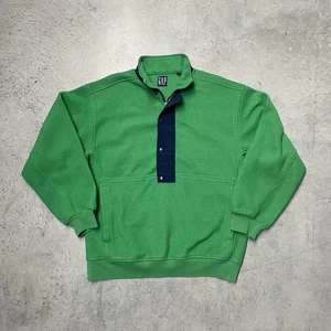Gap 90s Pullover Half Zip Fleece Sweatshirt Adult Large Green Vintage - Picture 1 of 19