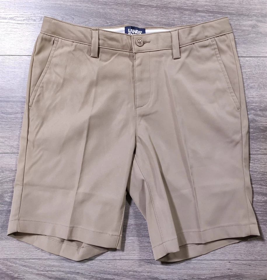 Lands End Shorts Girls Size 14 Beige School Uniform Active Bottoms - Image 1 of 4