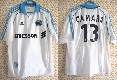 Maillot Olympique Marseille 1998 Camara #13 Adidas OM Ericsson vintage - XL - Photo 1/4