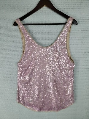 Camiseta sin mangas Talula talla pequeña lentejuelas brillo informal Foto 1 de 4