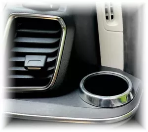 D Ford Transit Custom 2014-20 Chrom Blende für Getränkehalter vorne - Aluminium - Picture 1 of 4