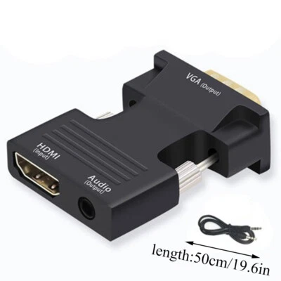 1080P HDMI to VGA Converter Adapter Connector Cable with Audio Output Quality /✔ - Image 1 of 4