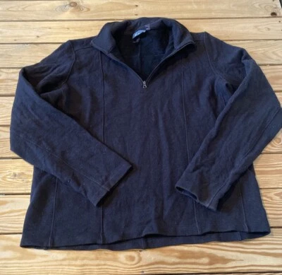 Ibex 男式羊毛 1/4 拉链夹克尺寸 L 黑色 BB — 第 1/4 张图片