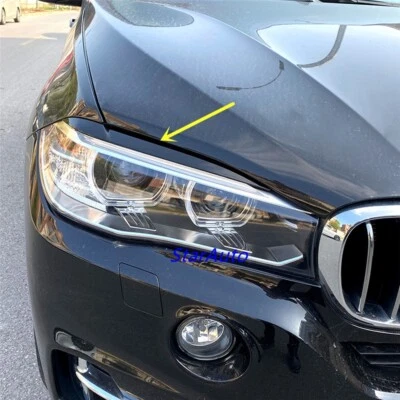 Molduras de cubierta de faros delanteros negras brillantes para BMW X5 X6 F15 F16 2014-2018 Foto 1 de 4