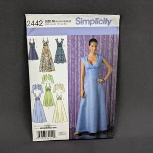 Simplicity Sewing Pattern 2442 Misses Formal Prom Evening Dress Size 14-22 Uncut - Picture 1 of 4