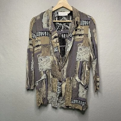 Chaqueta Blazer De Colección Karen Kane Petite Peso Ligero Patrón Geométrico Multicolor Foto 1 de 4