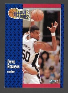 1991-92 Fleer Basketball League Leaders #225 David Robinson HOF San Antonio