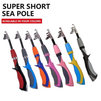 Cañas de pescar telescópicas de fibra de carbono portátiles caña de fundir 1,2/1,4/1,6 m Foto 1 de 4