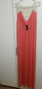 Next pink summer maxi dress with knitted lace back sleveless size 12 - Picture 1 of 7