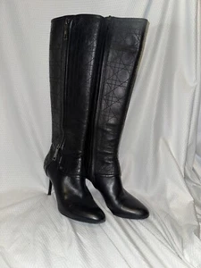 Christian Dior Guetre Black Leather 8CM Boots Sz 39 Box And Dust bag EUC - Picture 1 of 15