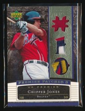 Chipper Jones 2007 Upper Deck Premier Patches Tomahawk Patch 4/10 Braves
