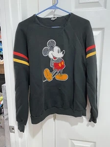 1990s Mickey Mouse Sweatshirt USA Adult Large Pullover Raglan Sweater Vintage - Picture 1 of 6