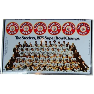 VTG 1975 Pittsburgh Steelers Super Bowl Champs Iron City Beer Can Flat Unrolled - Picture 1 of 2