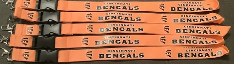 Cincinnati Bengals Lanyard ID Badge Key Chain Clip Lot Of 5 Cover