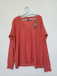 Natural Reflections Knit Top Women's XL Aurora Drop Shoulder Long Sleeve V Neck - Picture 1 of 6